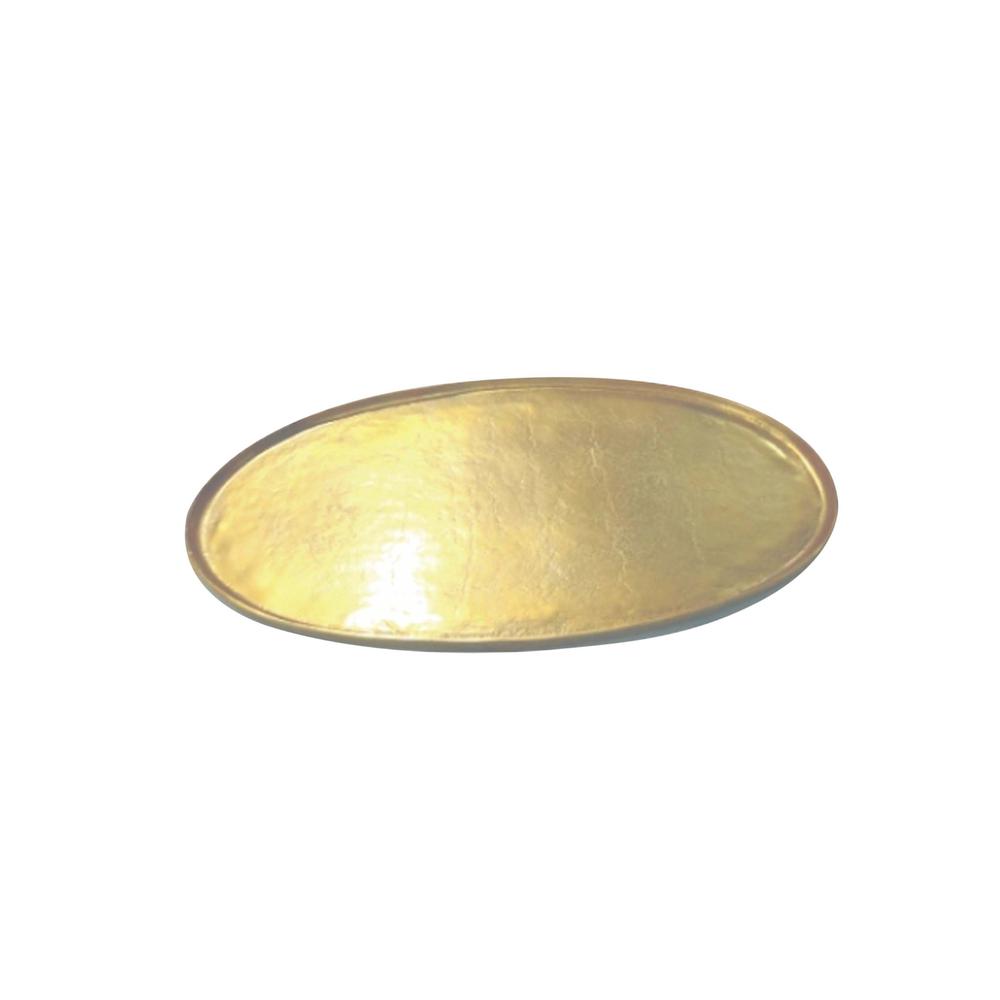 Sm. Cast Aluminum Oval Tray Antique Brass 29.5" - Antique Brass - Antique Brass. Picture 1