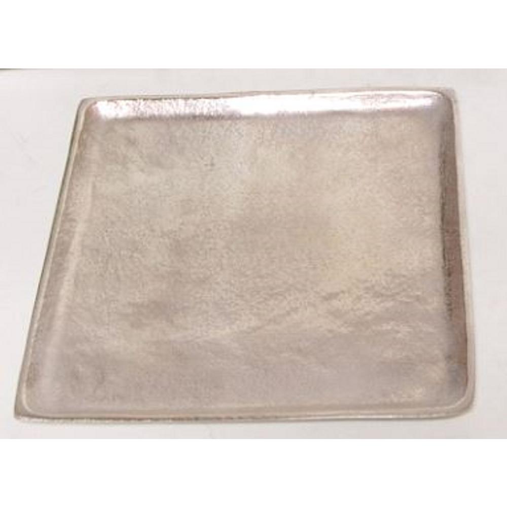 Plate Square Raw Nickel Dia 14.96" Aluminum. Picture 1