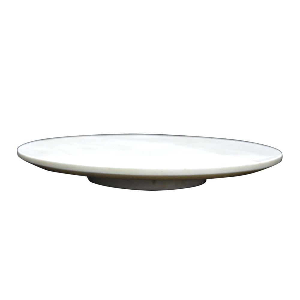 Sm. White Marble Lazy Susan - White. Picture 1