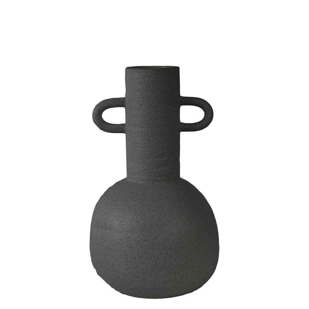 Med. Long Black Vase - Black. Picture 1