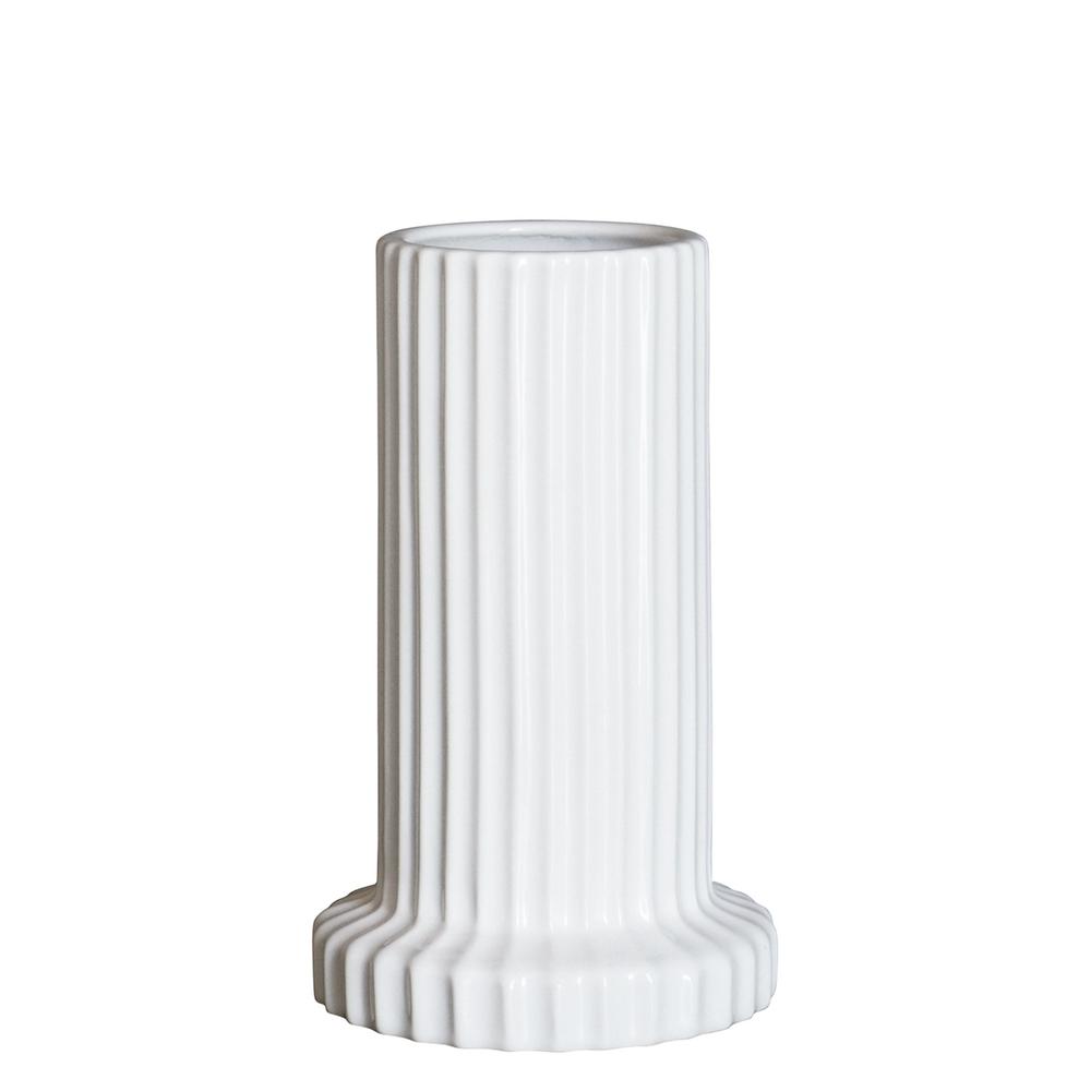 Stripe Vase Shiny White - Shiny White. Picture 1