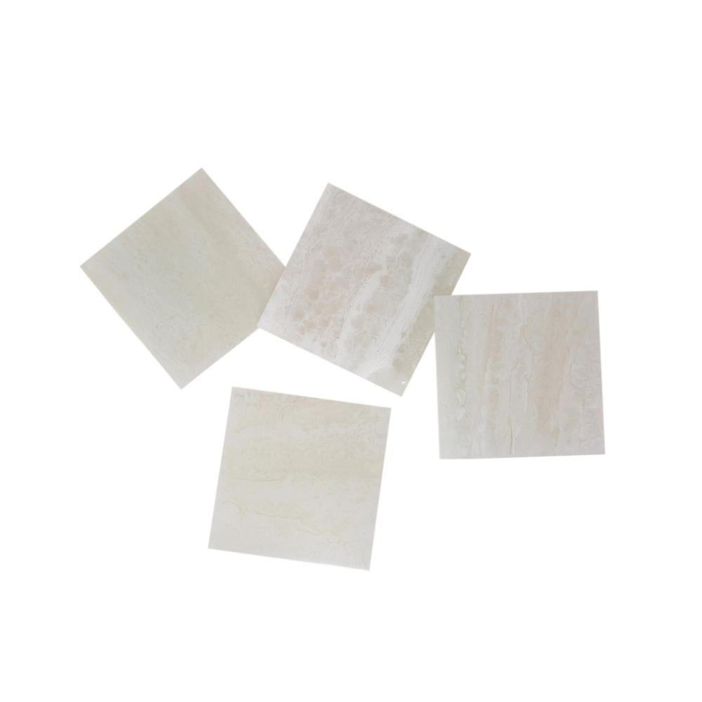 Set of 4 White Square Resin Coasters Length 3.94". Picture 1