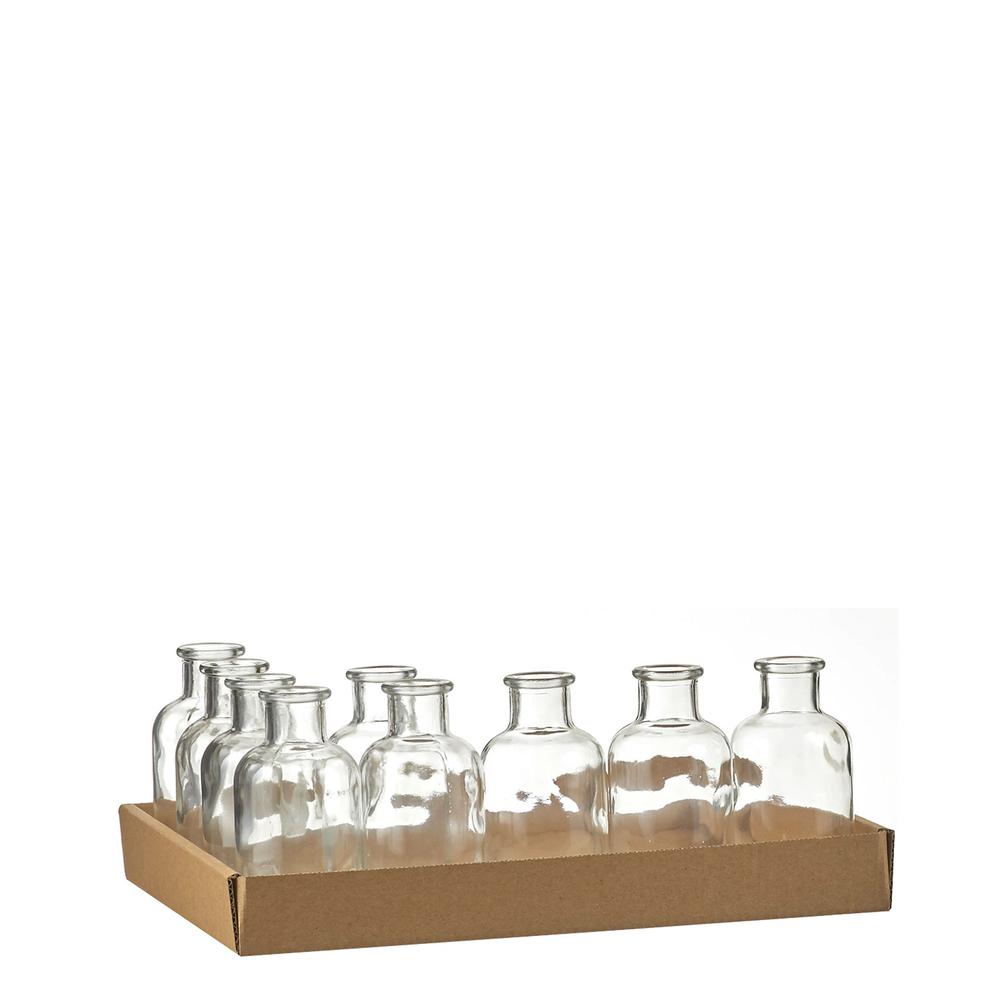 Skipp Glass Bottle 2.15”Dia - St - Transparent. Picture 1