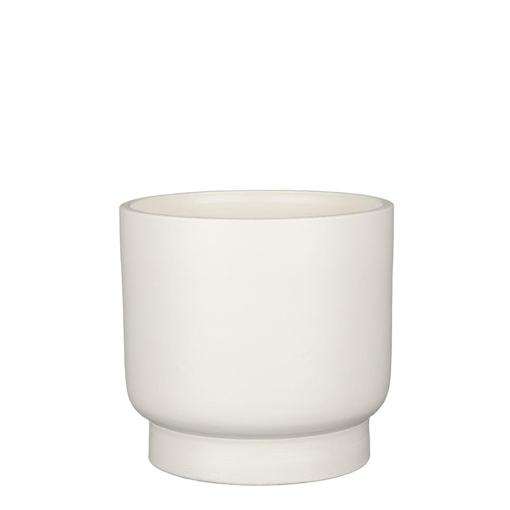 Lg. Riva Round White Pot-St - White. Picture 1