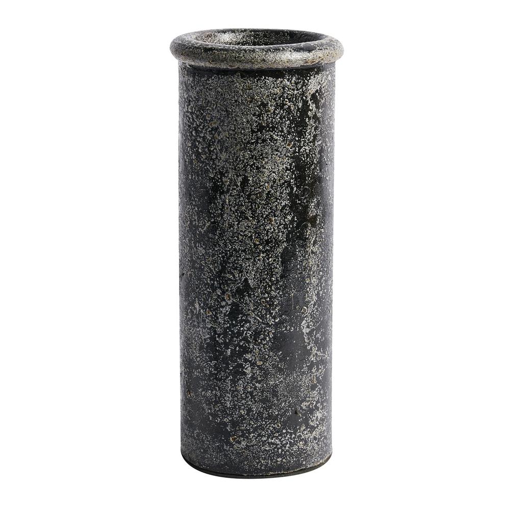 Vase Cylinder 9.85”H- St - Black. Picture 1