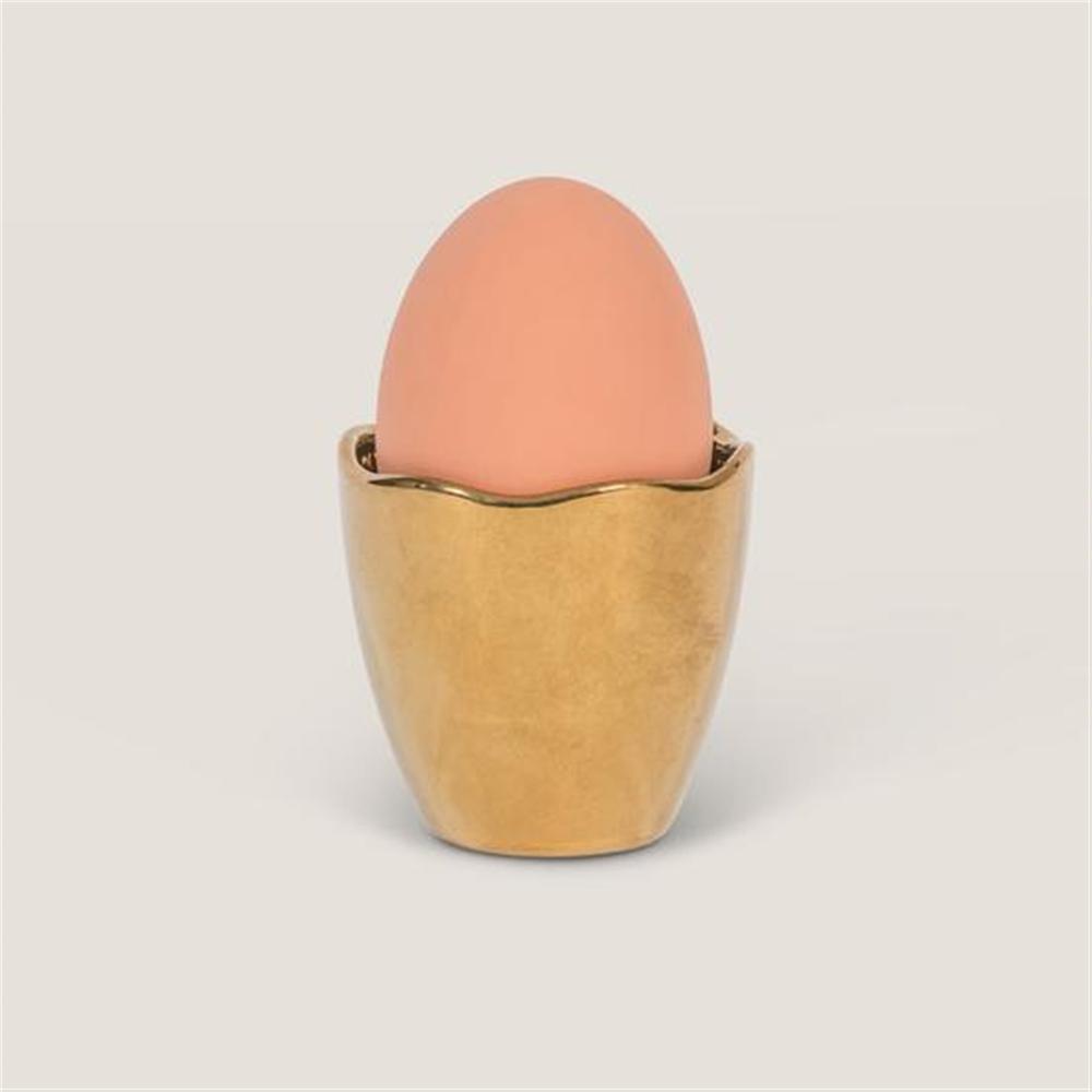 Set Of 2 Good Morning Egg Cups In Gift Pack - Gold. Picture 3