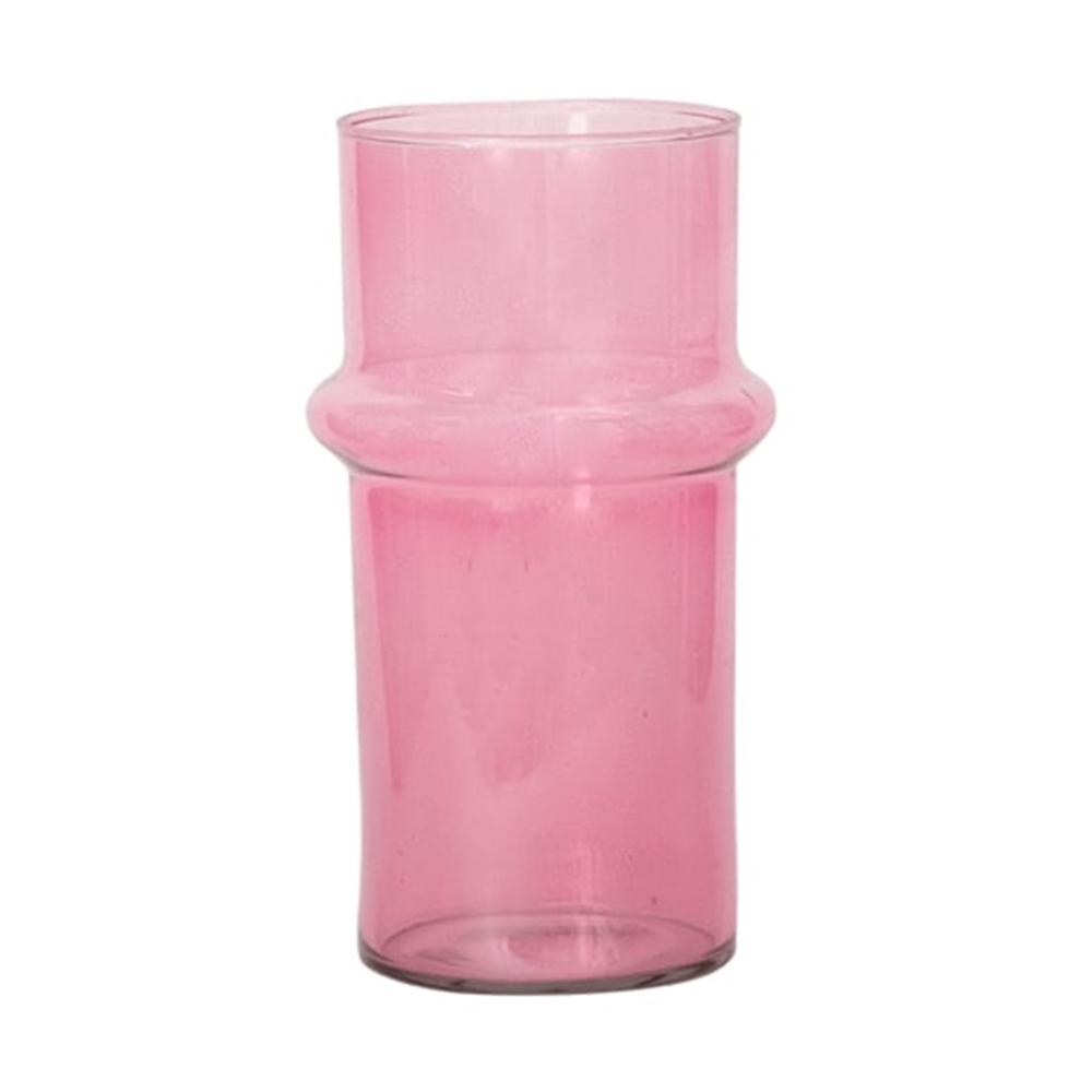 Vase Recycled Glass Pink- St - Pink. Picture 1