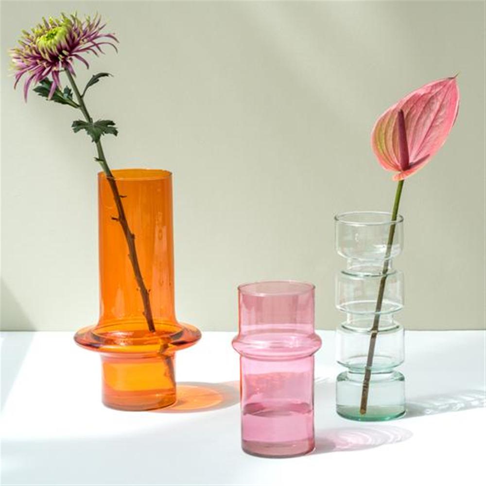 Vase Recycled Glass Pink- St - Pink. Picture 2