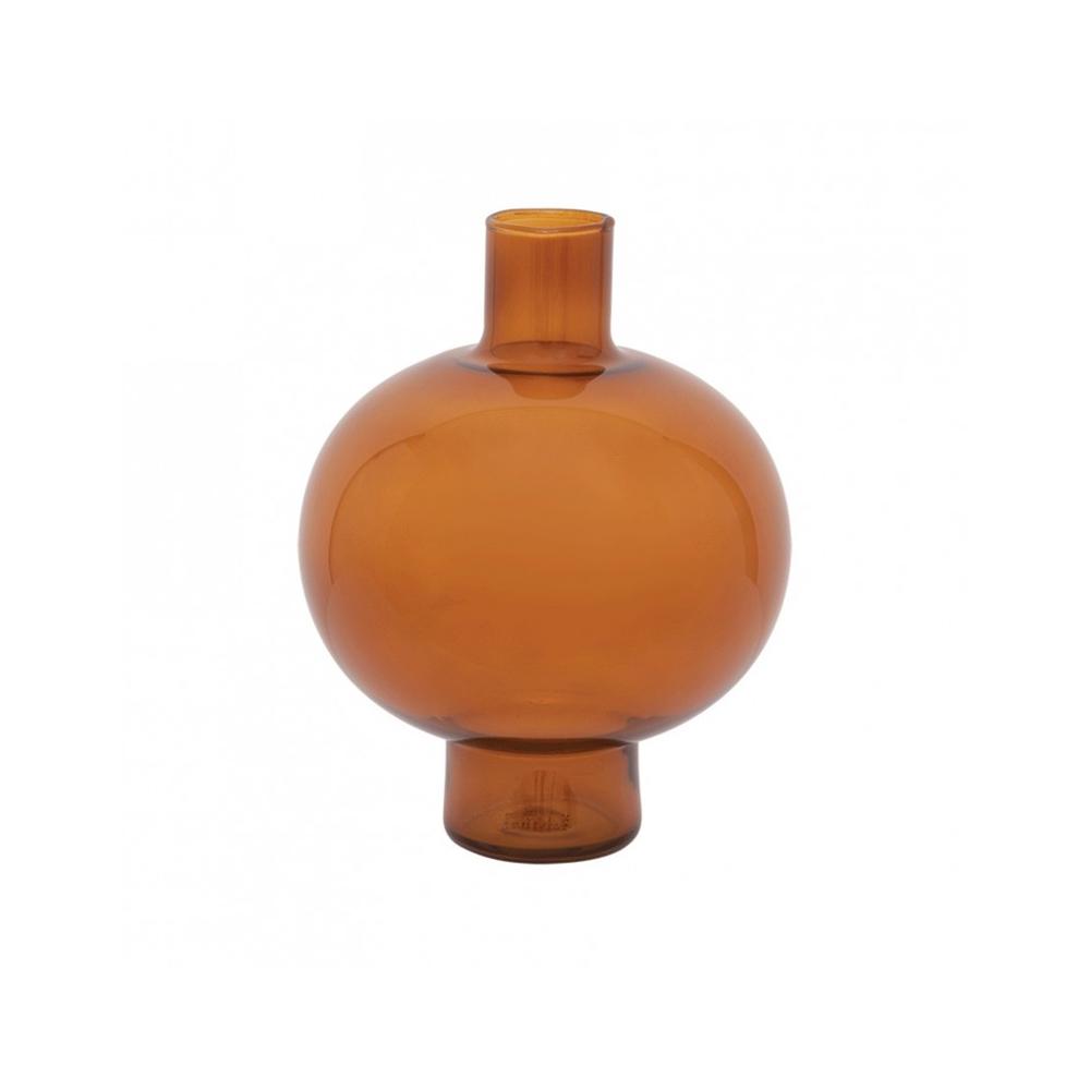 Vase Recycled Glass Round Golden Oak - Golden Oak. Picture 1