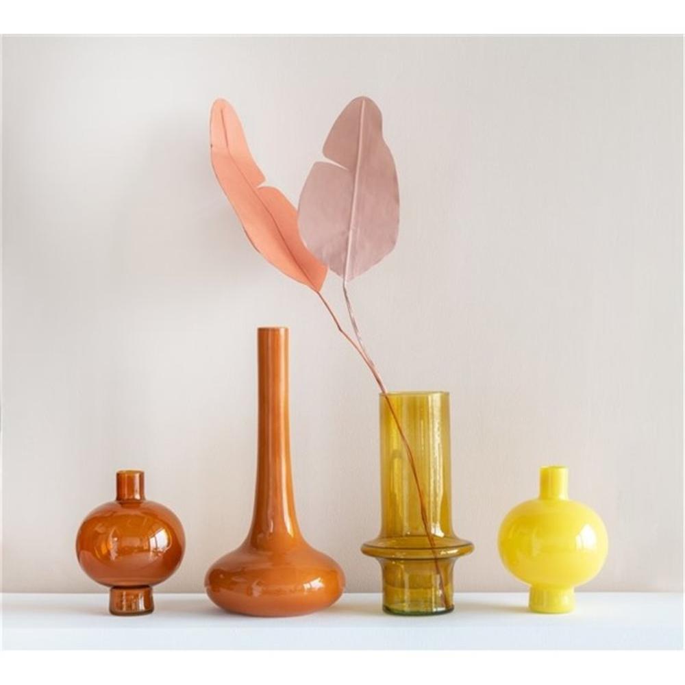 Vase Recycled Glass Round Golden Oak - Golden Oak. Picture 2