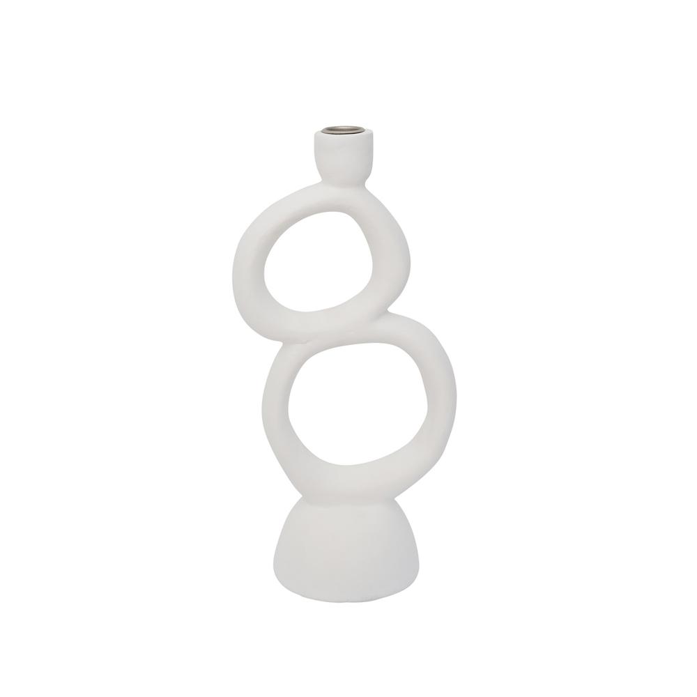 Candle Holder Ecomix Rough Sophistication Double White - White Co. Picture 2
