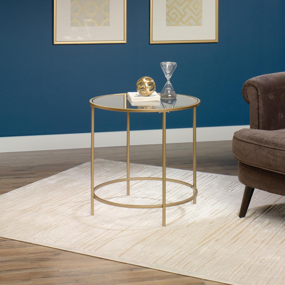 Int Lux Side Table Round Satin Gold. Picture 3