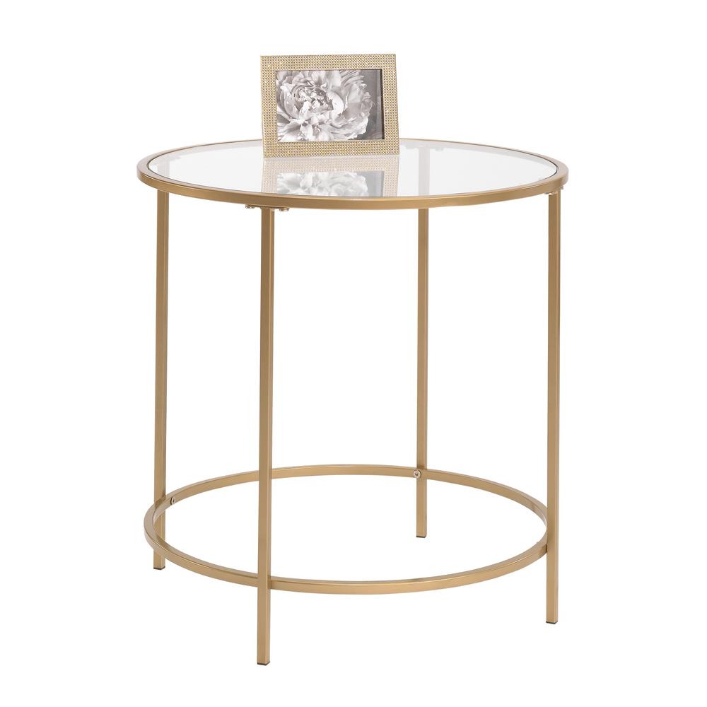 Int Lux Side Table Round Satin Gold. Picture 1