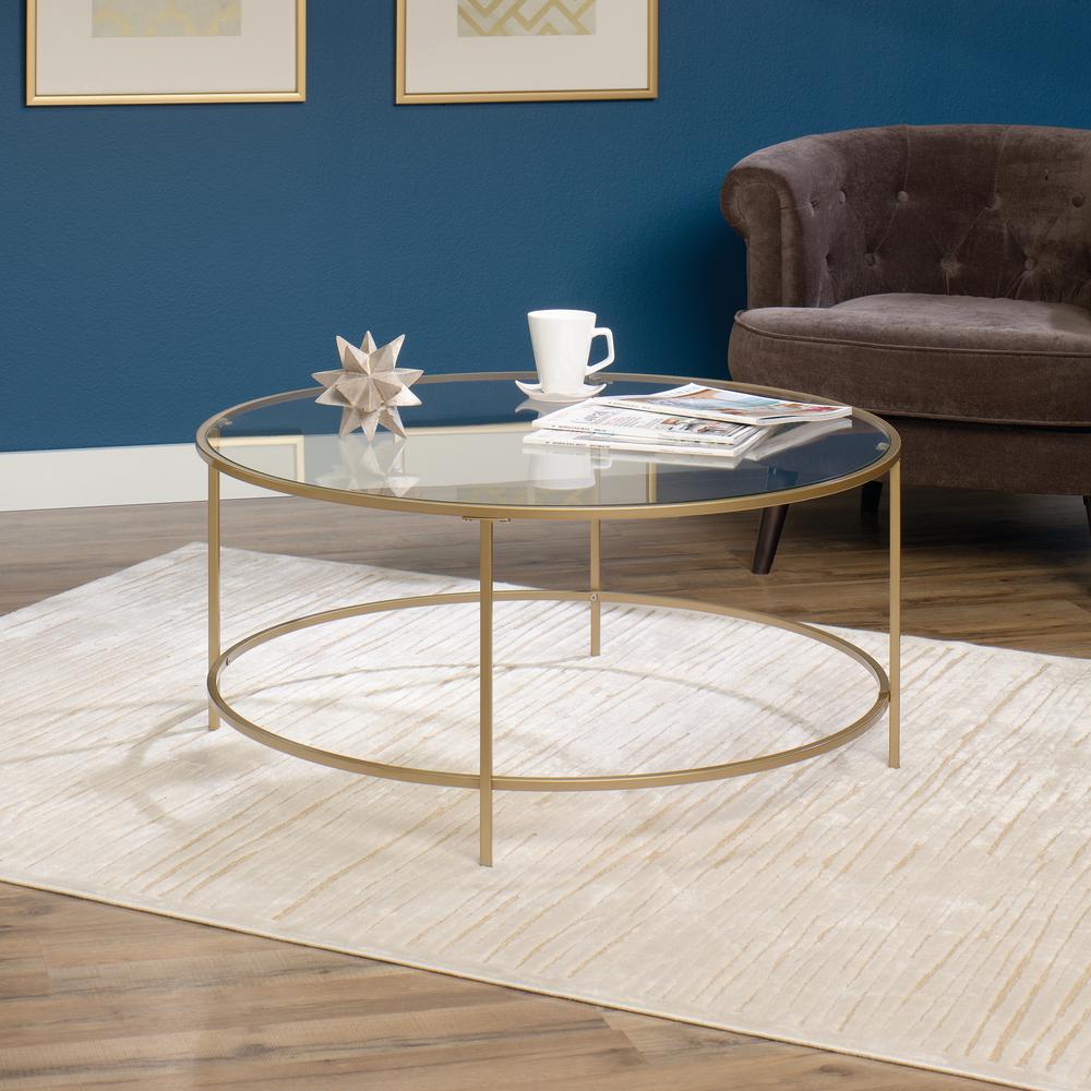 Int Lux Coffee Table Rd Satin Gold/Clr. Picture 2