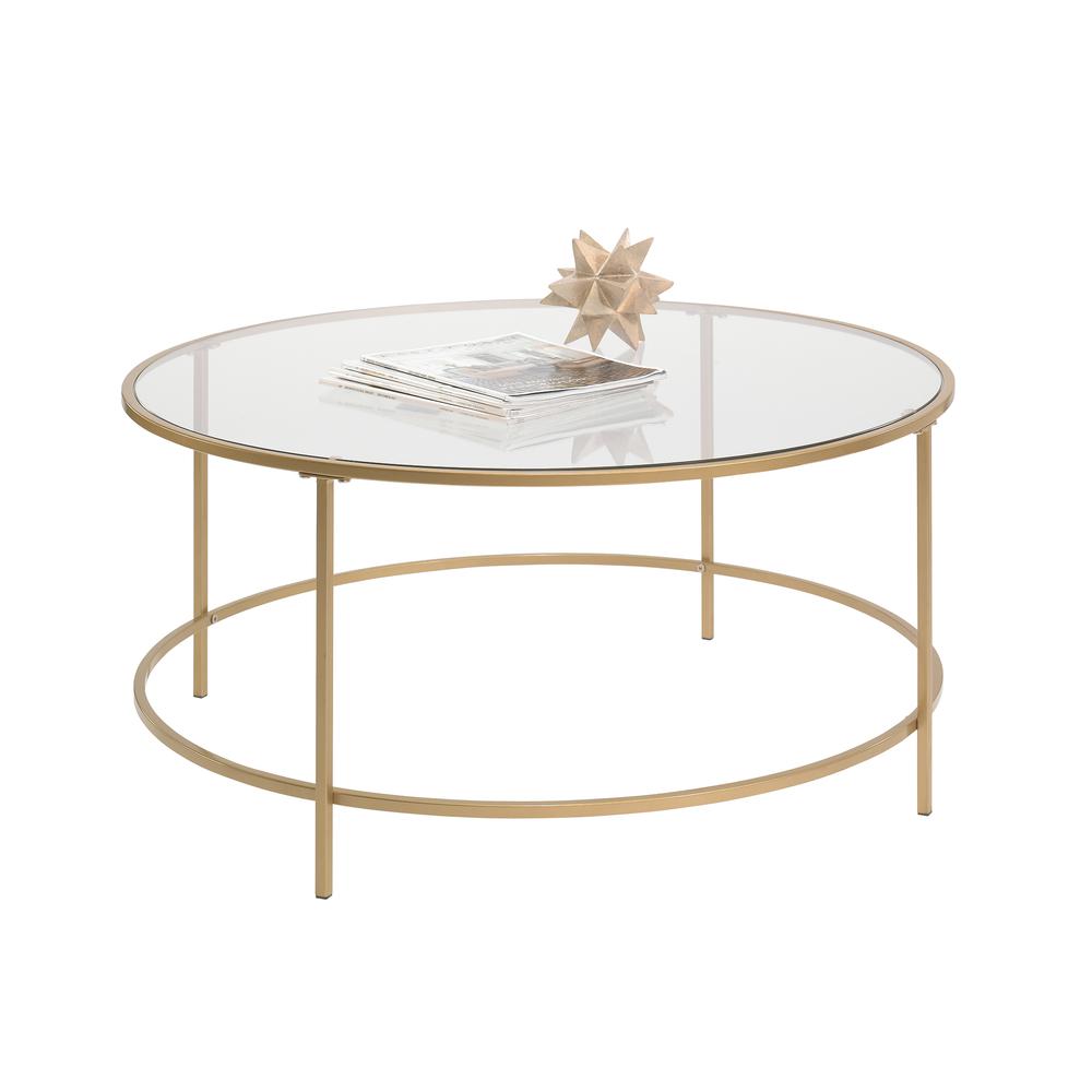 Int Lux Coffee Table Rd Satin Gold/Clr. Picture 1