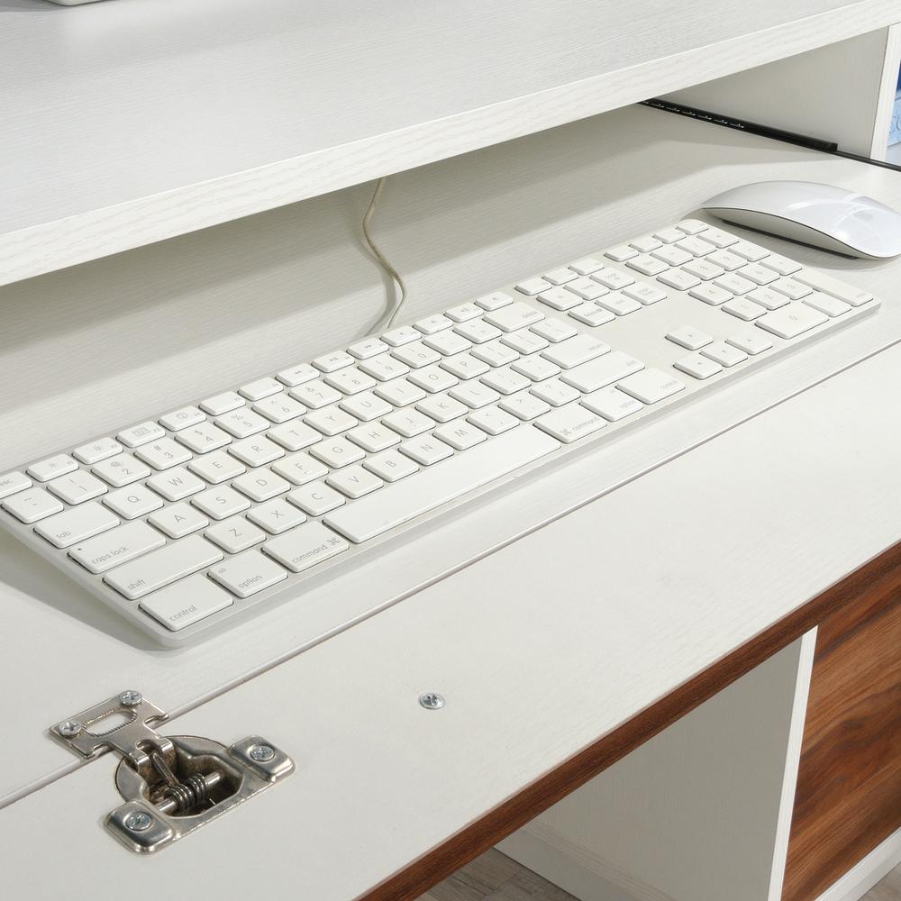 Vista Key Single Ped Desk Pearl Wh/Blaze. Picture 8
