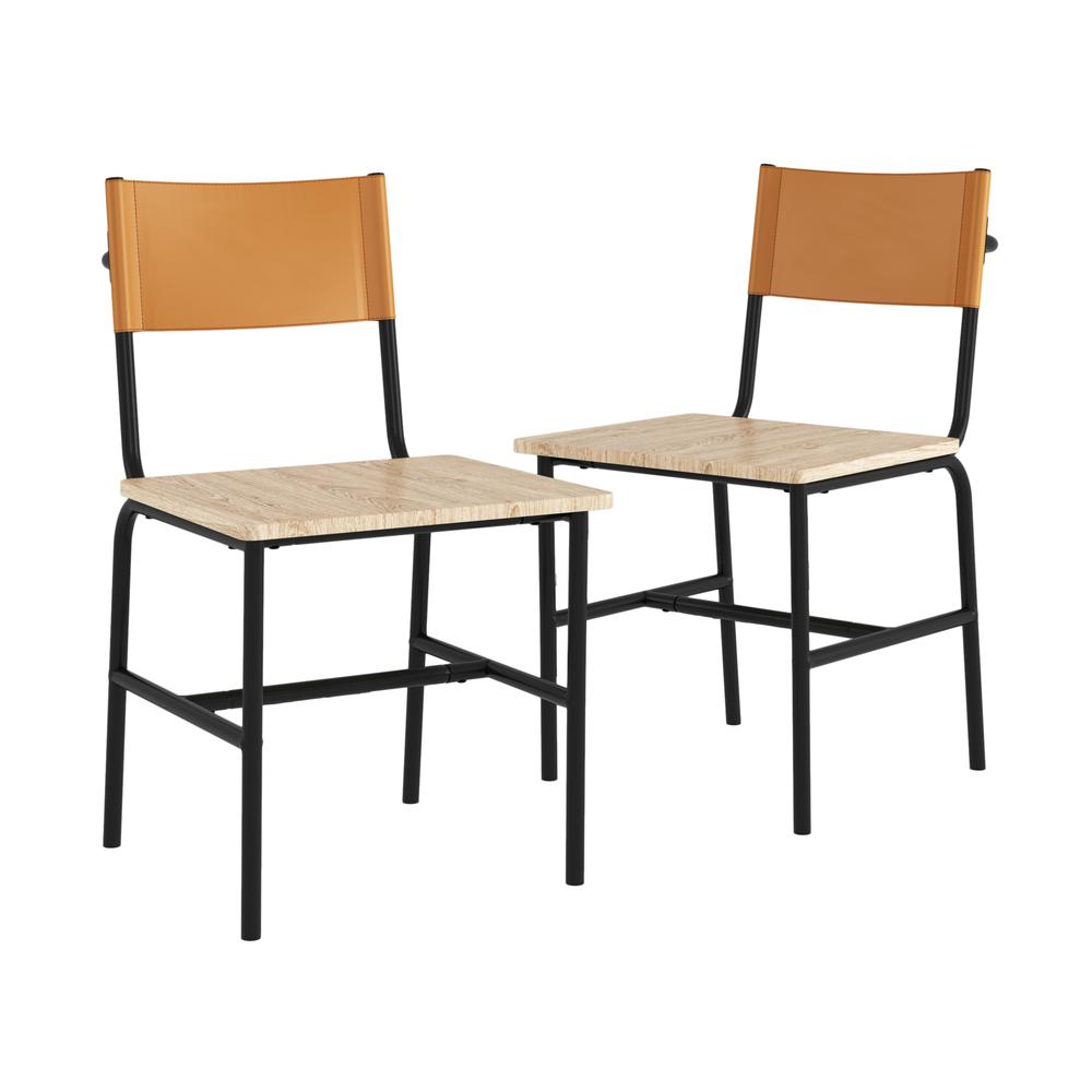 Boulevard Cafe Dining Chair Blk&Camel 3A. Picture 1