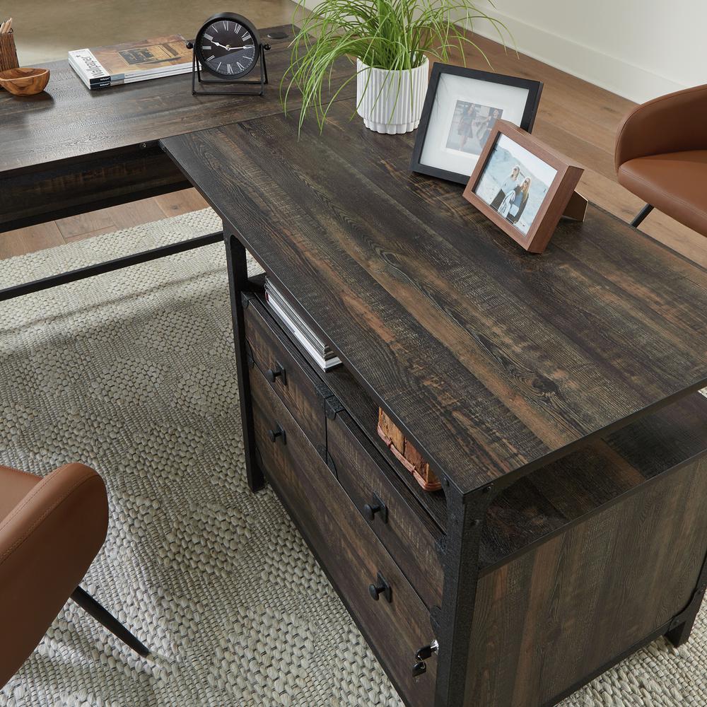 Steel River L-Shaped Desk  Carbon Oak. Picture 4
