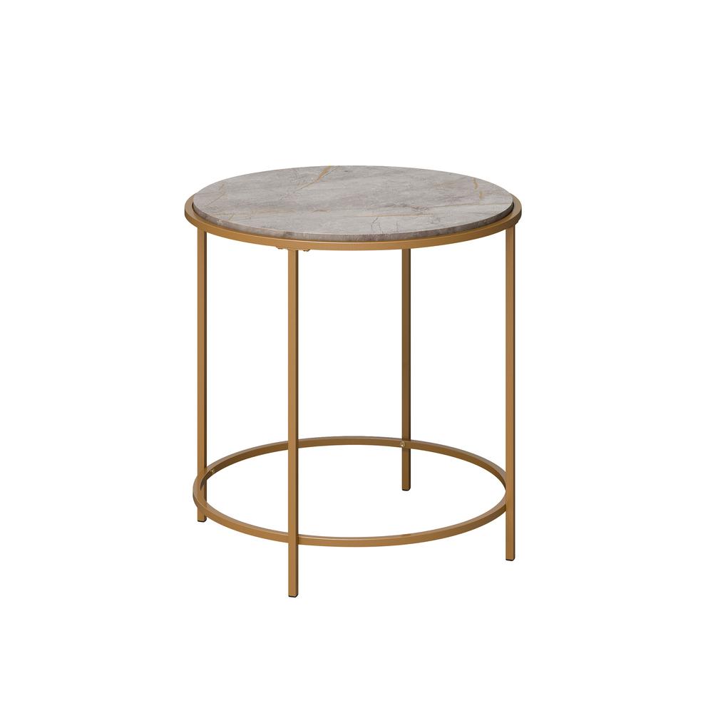 Int Lux Side Table Round Deco Stone. Picture 1