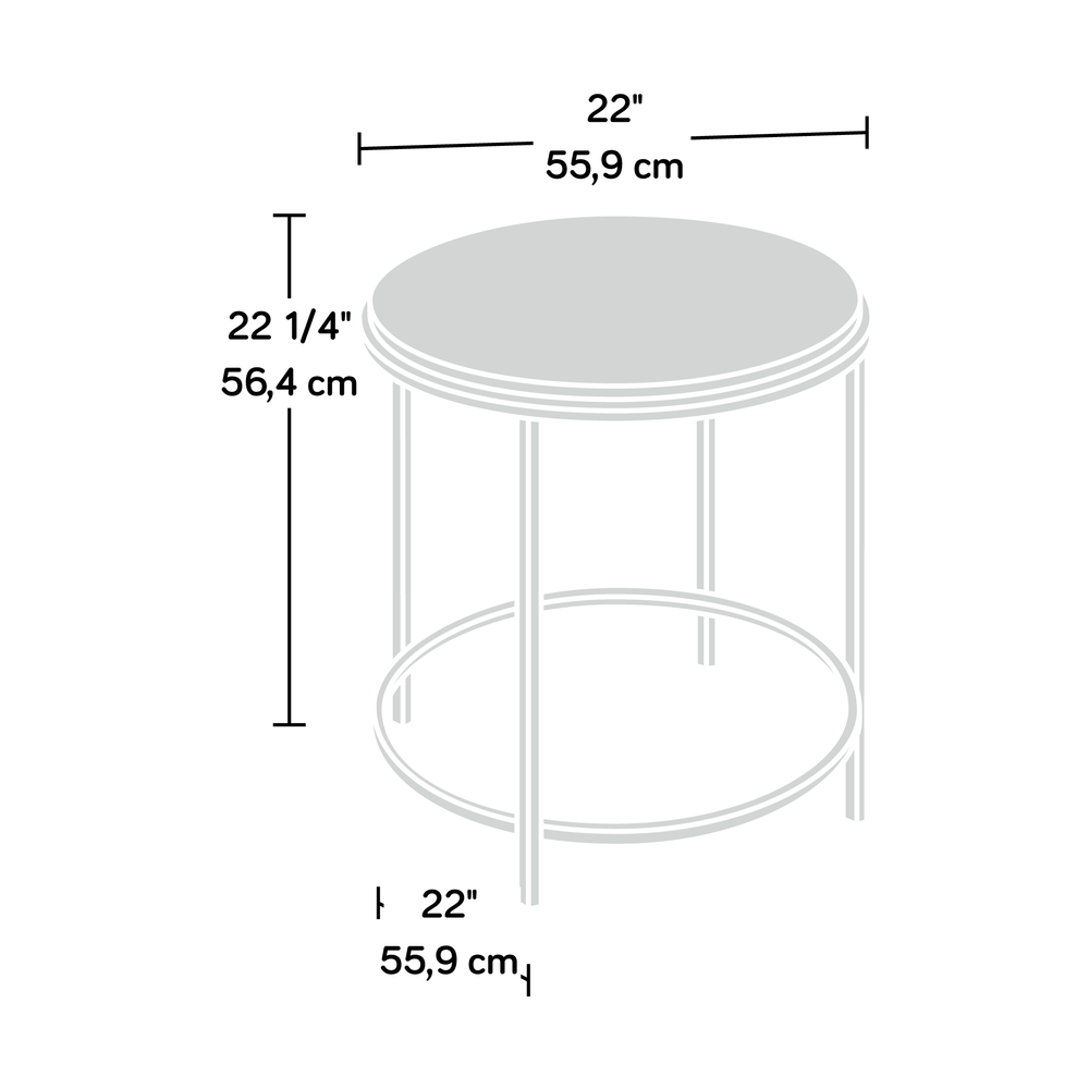 Int Lux Side Table Round Deco Stone. Picture 4