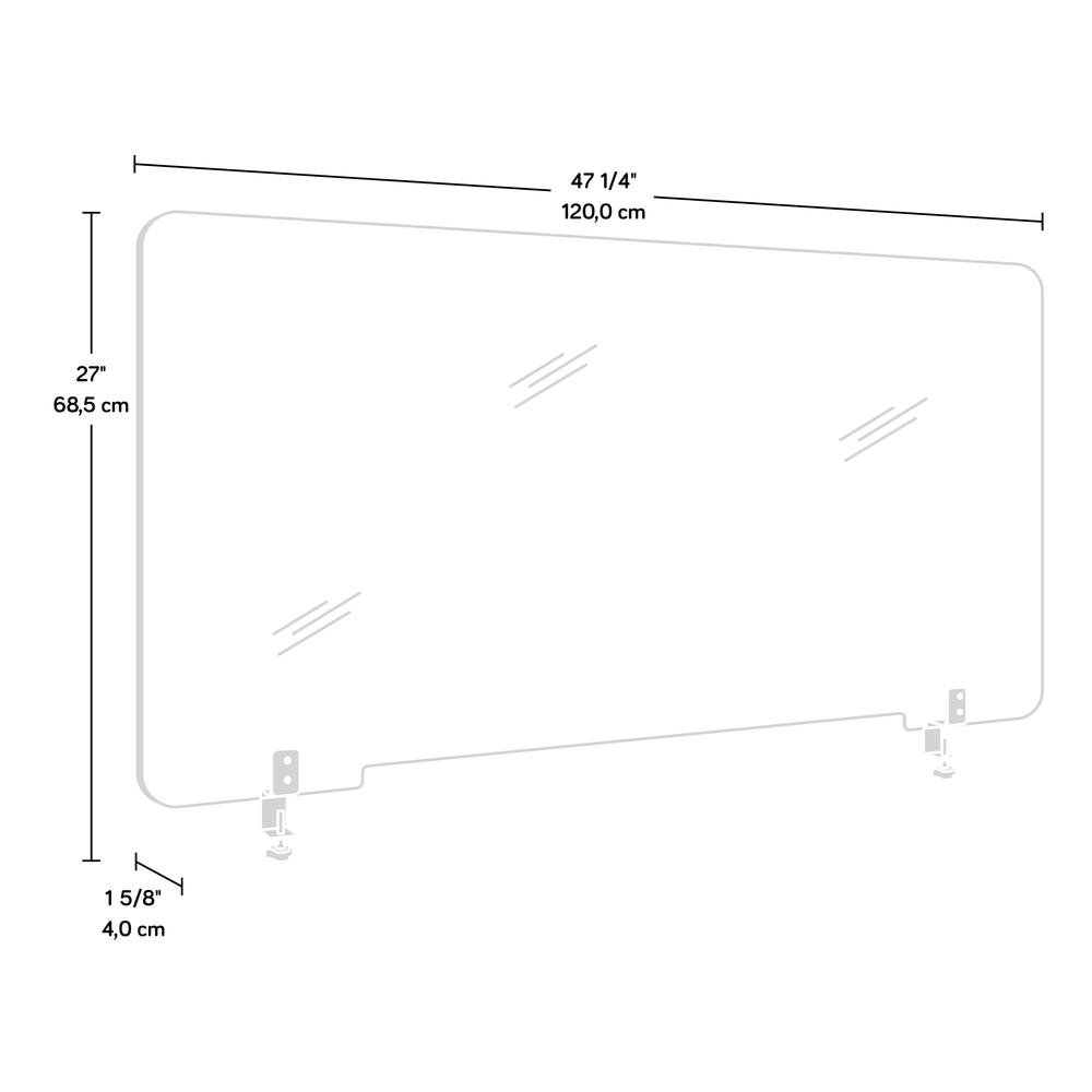 48" Clamp On Desk Screen Clear Transparent. Picture 2