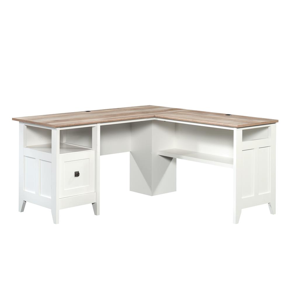 August Hill  L-Desk Wh Base W/ Loa Top. Picture 2