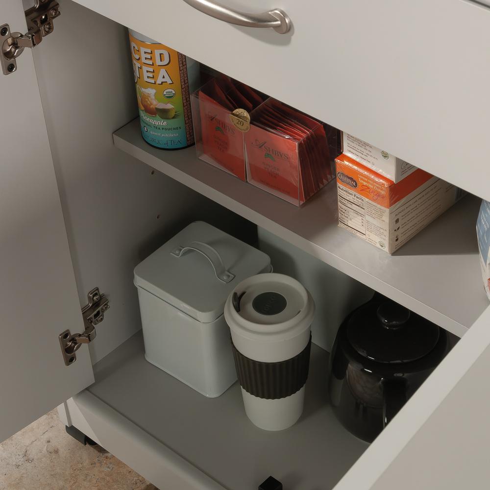 Microwave/Kitchen Cart Modern Grey. Picture 11