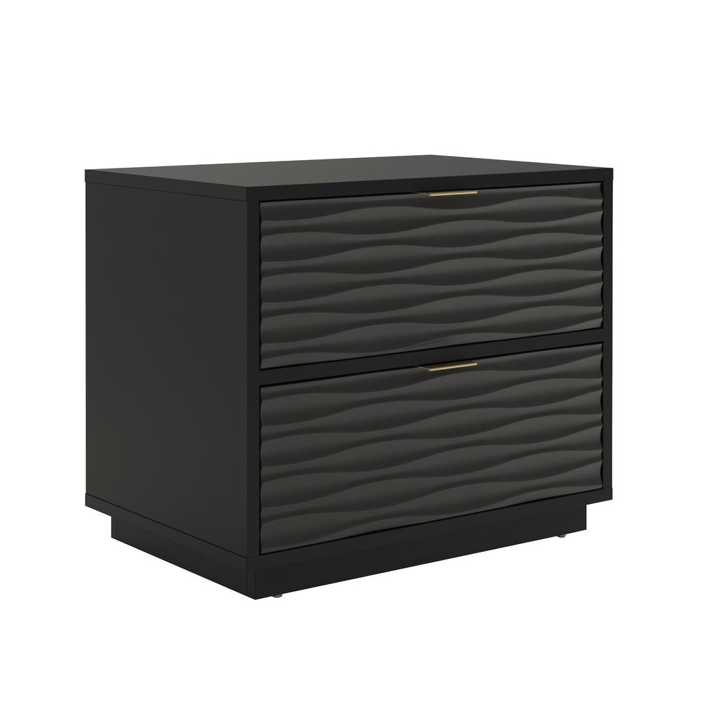 Morgan Main 2 Drawer Side Table Black 3A. Picture 1