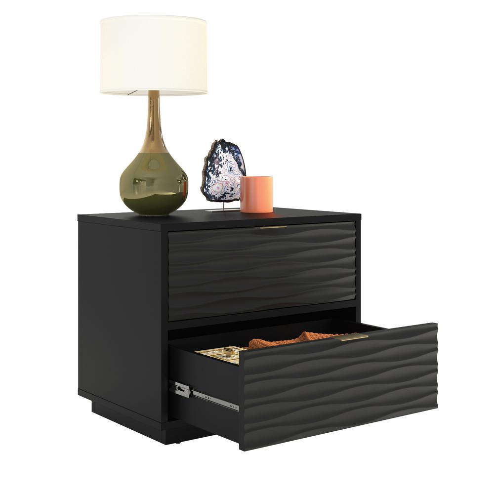 Morgan Main 2 Drawer Side Table Black 3A. Picture 3