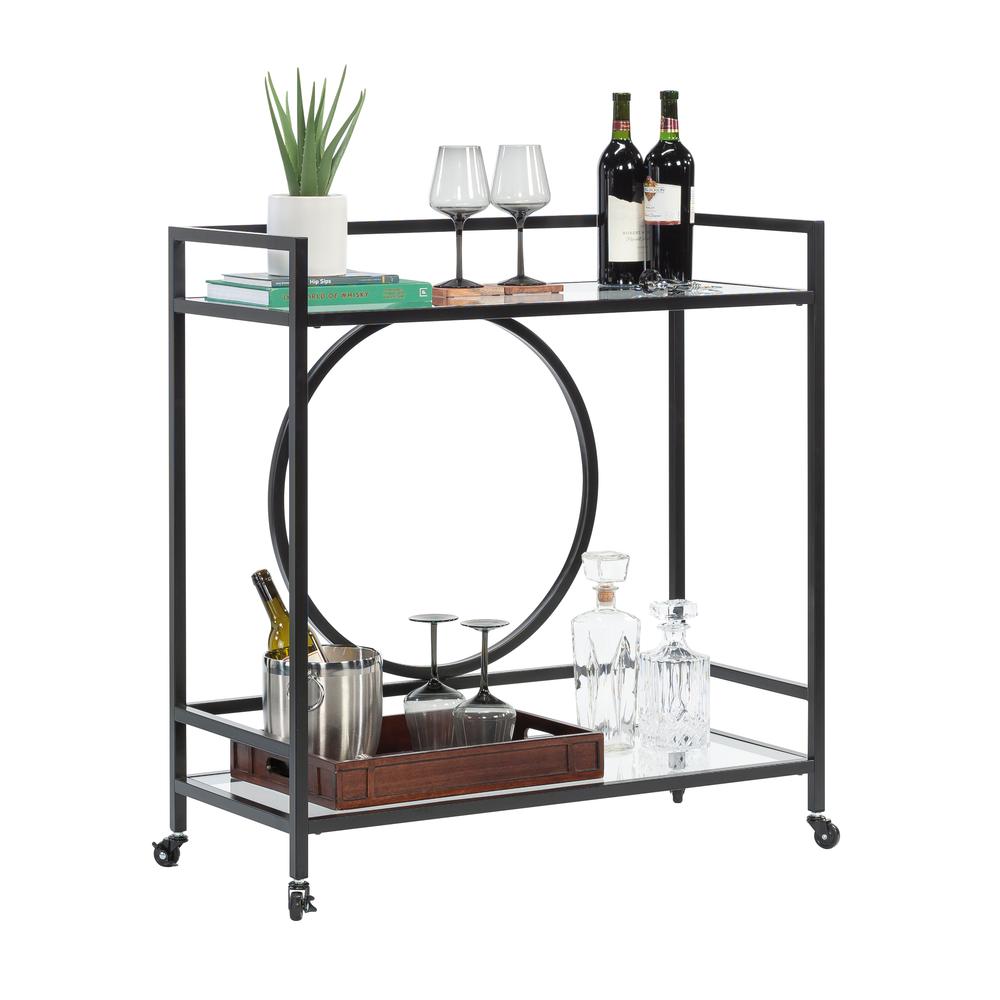 Int Lux Bar Cart Black/glass 3a. Picture 1
