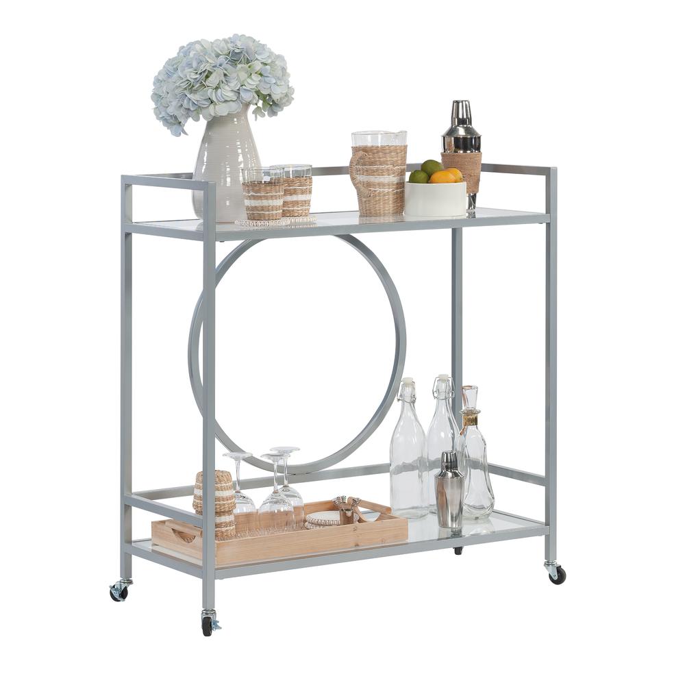 Int Lux Bar Cart Silver/glass 3a. Picture 1