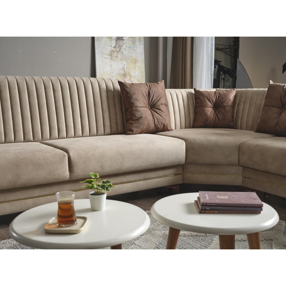 Line Living Room Sectional, Cream. Picture 4
