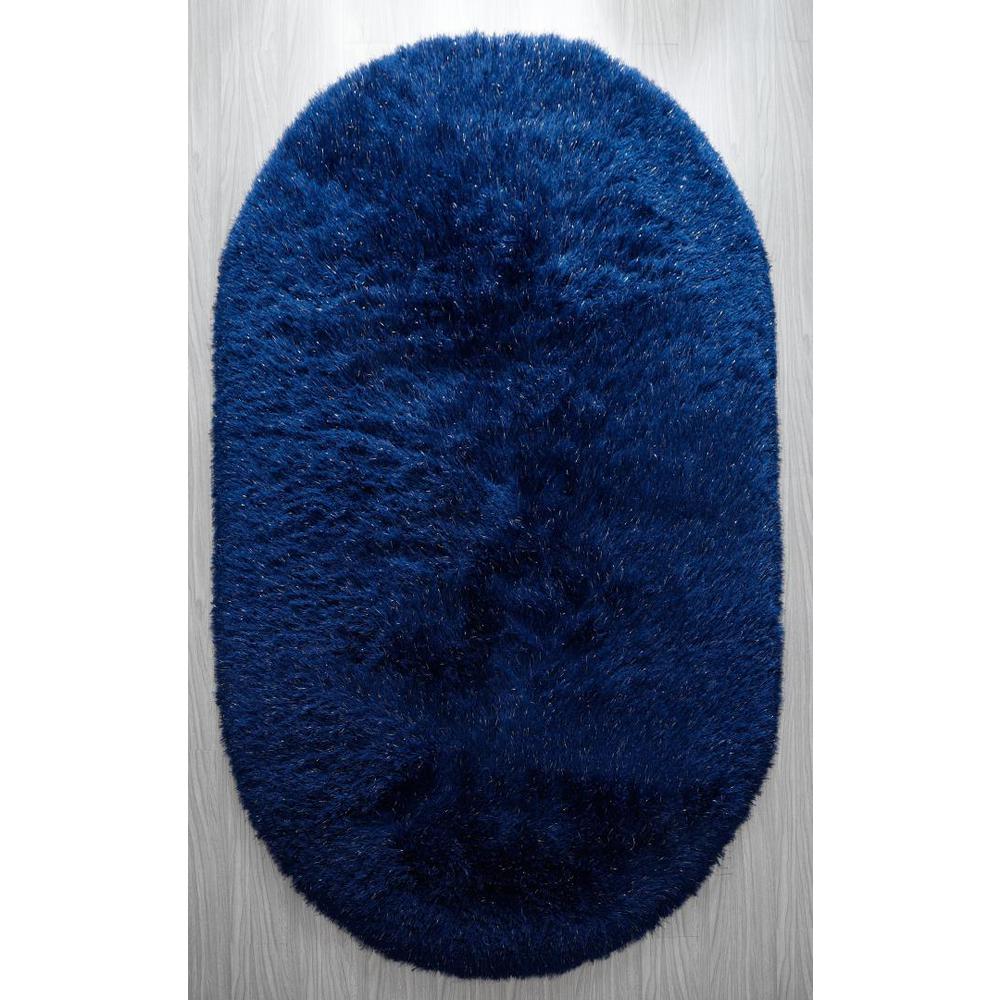 MANHATTAN NAVY BLUE  MH03  5' X 8' OVAL. Picture 1