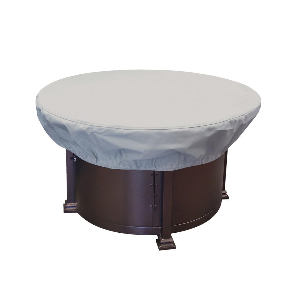 36" Round Fire Pit / Ottoman, Grey  Protective Cover. Picture 1