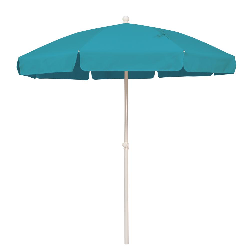 Tahiti 6.5' Beach Umbrella with Fiberglass Ribs, Sea Spray White. Picture 1