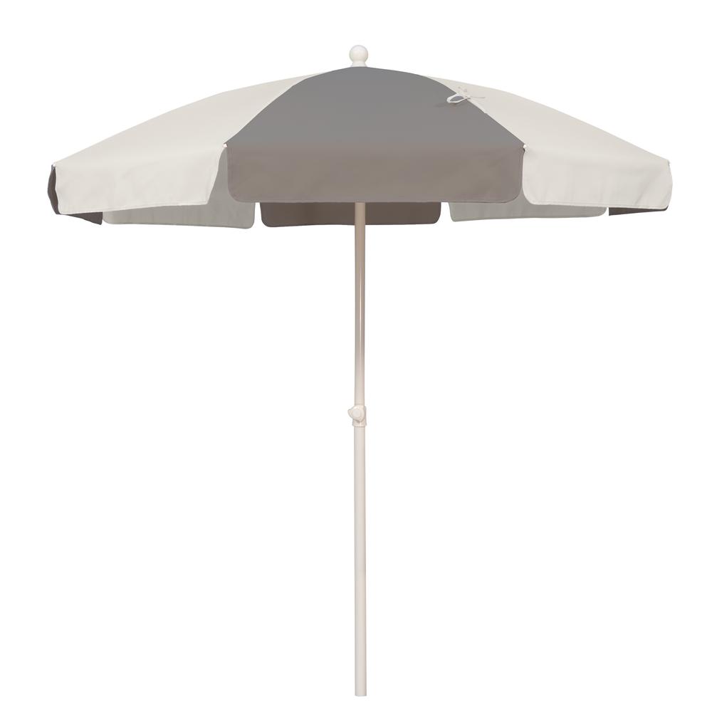 Tahiti 6.5' Beach Umbrella with Fiberglass Ribs, Natural / Stone White. Picture 1