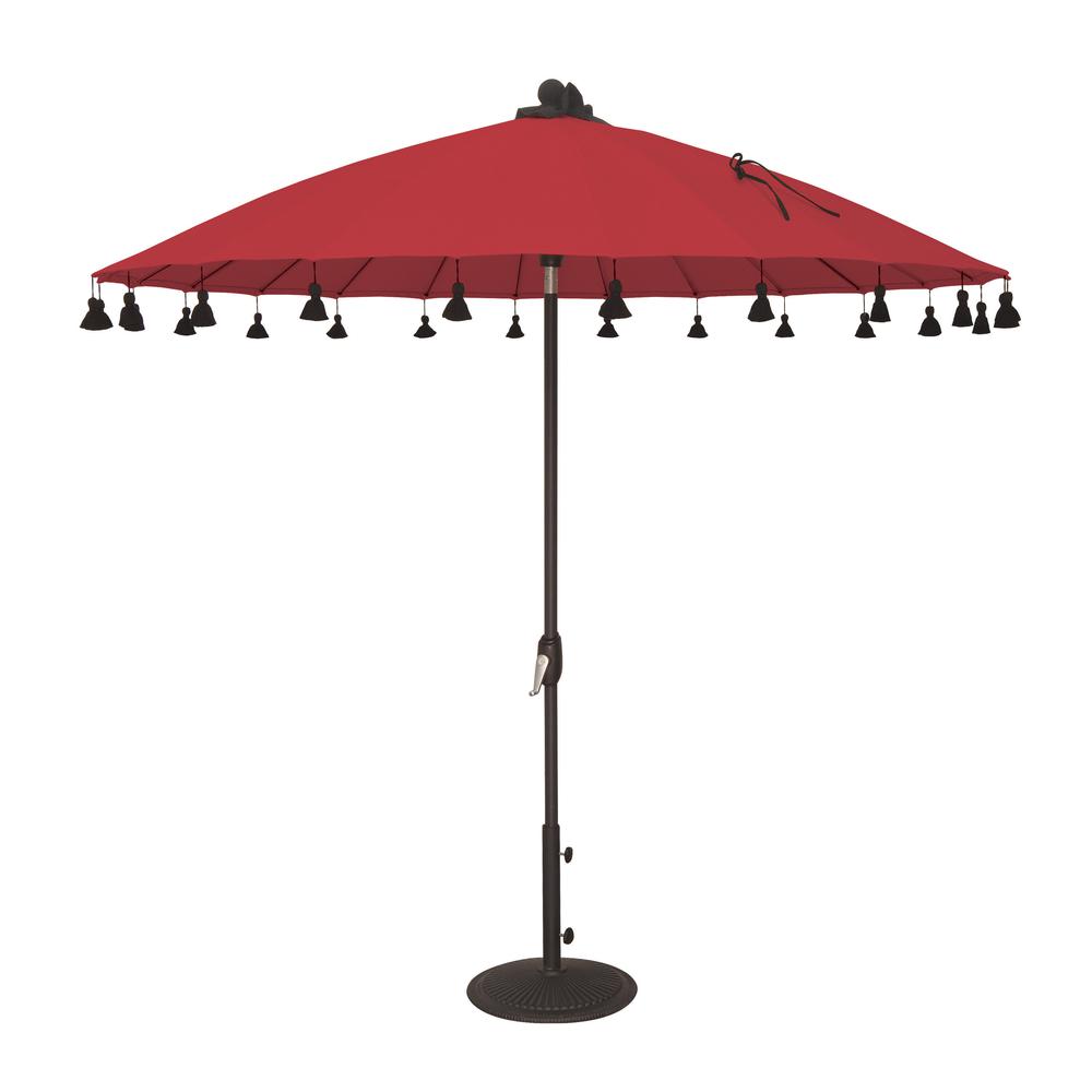 Isabela 8.5' Round Auto Tilt, Jockey Red Black. Picture 1