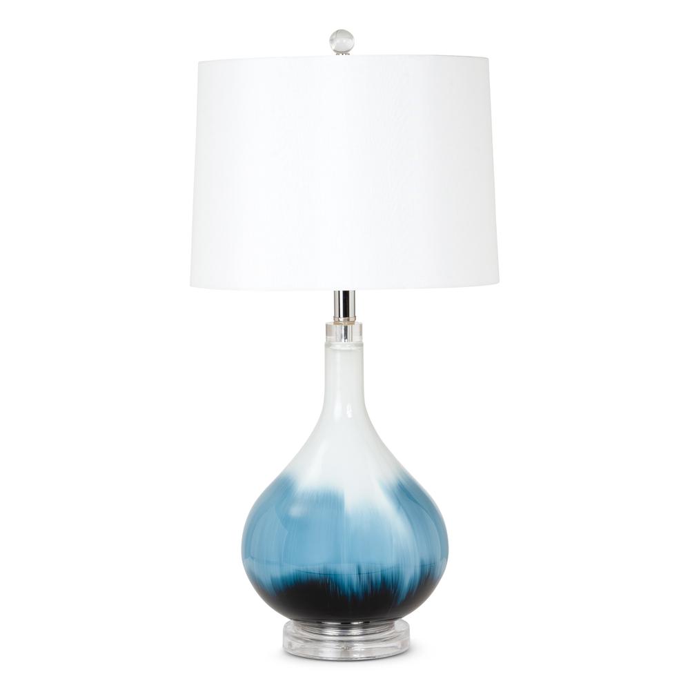 Ombre 28" Blue Tone Glass Table Lamp, (Set of 2). Picture 2