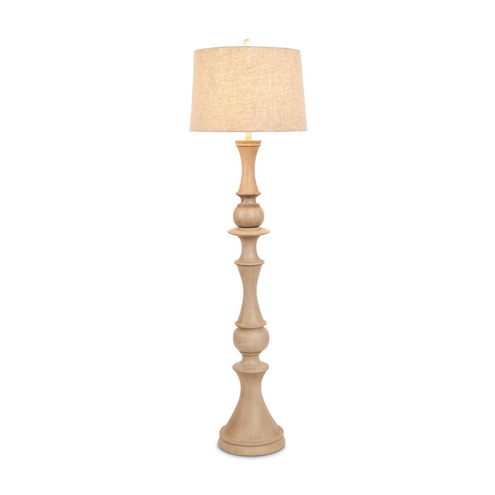 Emma 63" polyresin distressed beige floor lamp, 1 pack. Picture 2