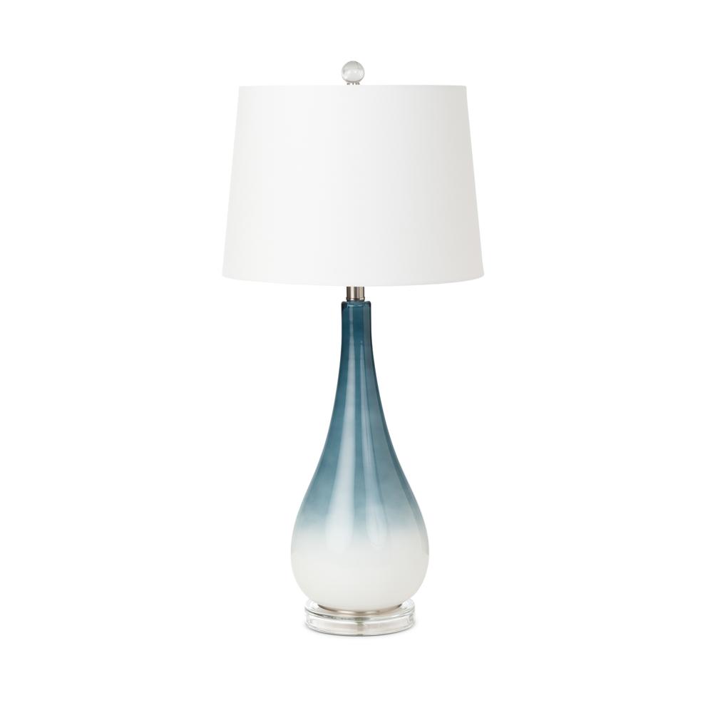 Serenity 30.5" Blue/ White Glass Table Lamp, (Set of 2). Picture 1