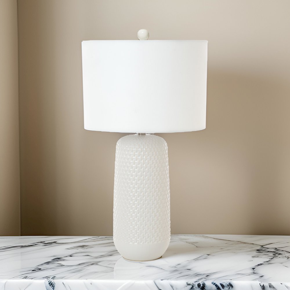 Marlin 30" White Ceramic Table Lamp, (Set of 2). Picture 2