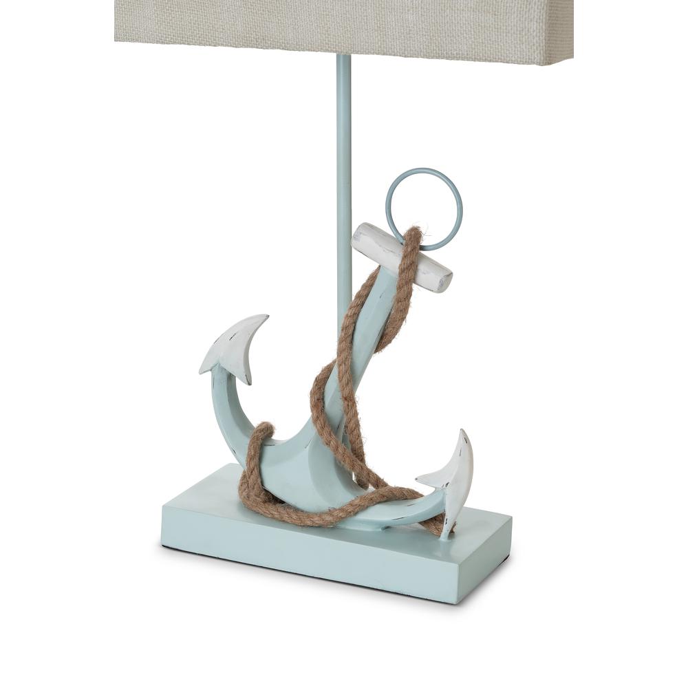 Anchor 28" Distressed Blue Polyresin Coastal Table Lamp, (Set of 2). Picture 2