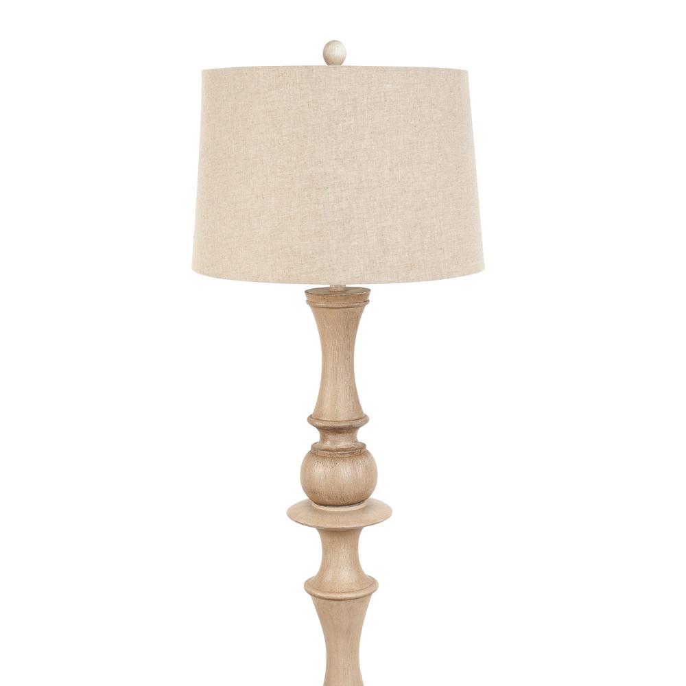 Emma 63" polyresin distressed beige floor lamp, 1 pack. Picture 1