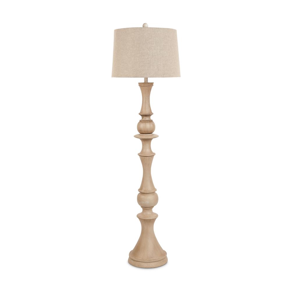 Emma 63" polyresin distressed beige floor lamp, 1 pack. Picture 3