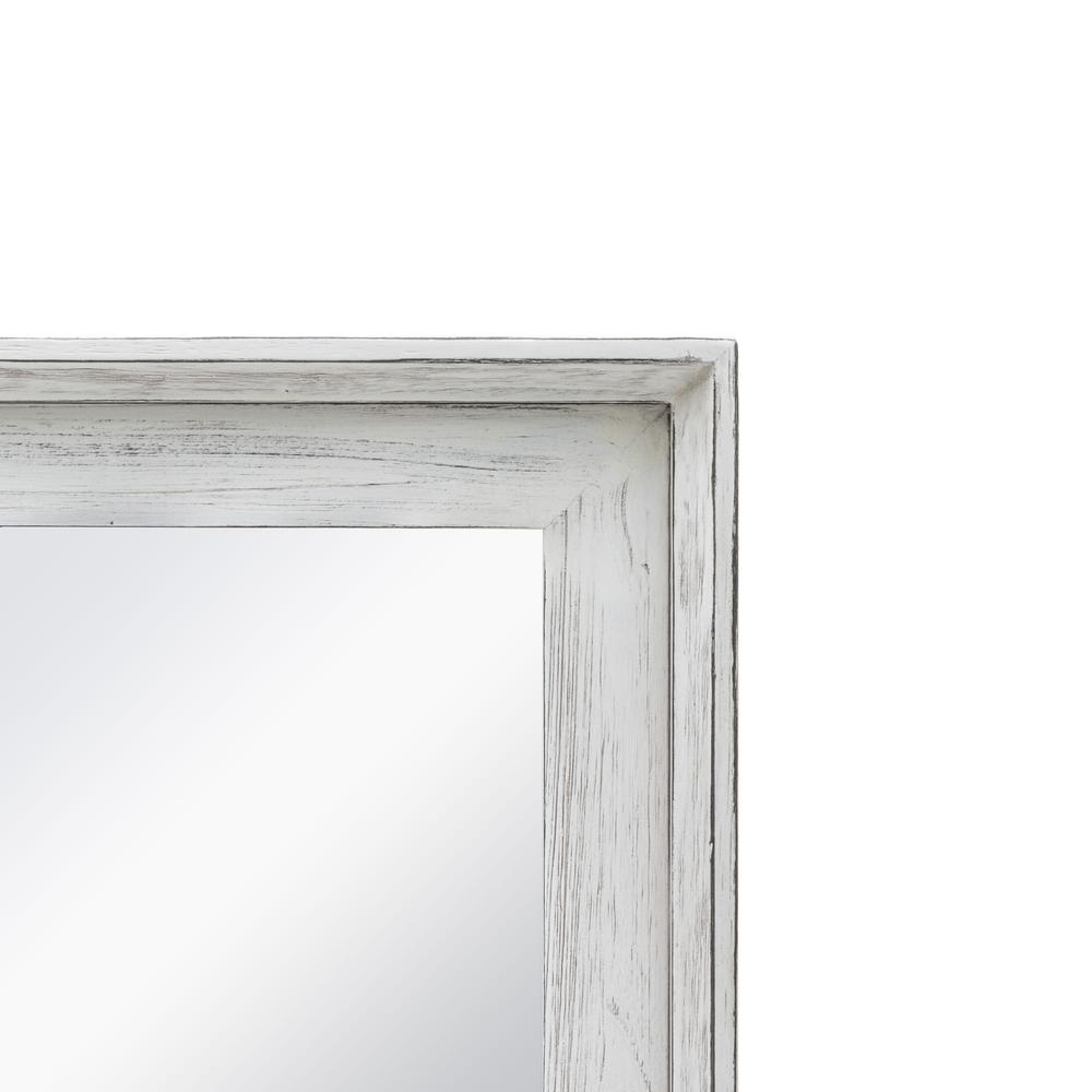 Picket Fence Mirror Weathered White Finish. Picture 3