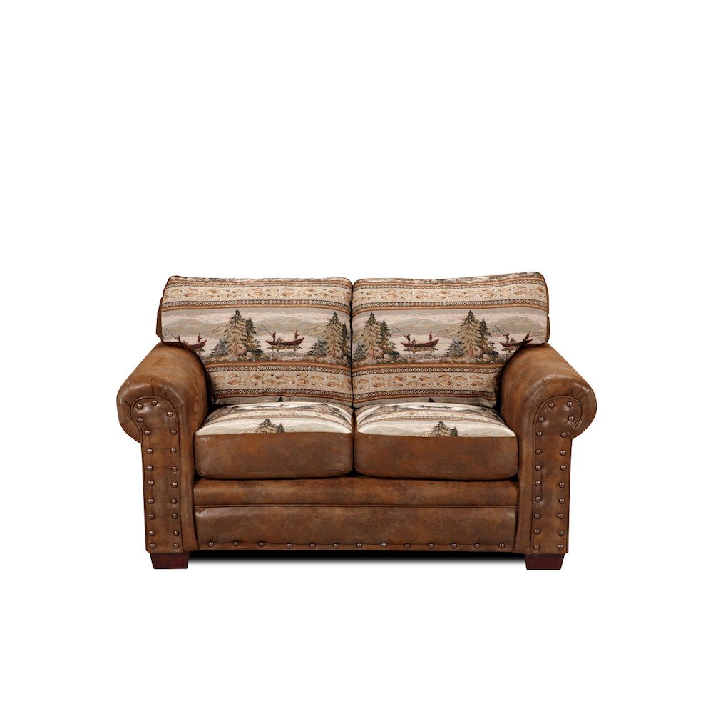 Loveseat, Brown. Picture 1