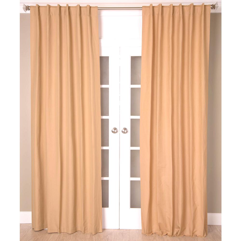 Linen Cotton Panels Lined with Rod Pocket Header and Hidden Back Tabs - Single Curtain Panel, 51"W x 96"L, Cornseed. Picture 1
