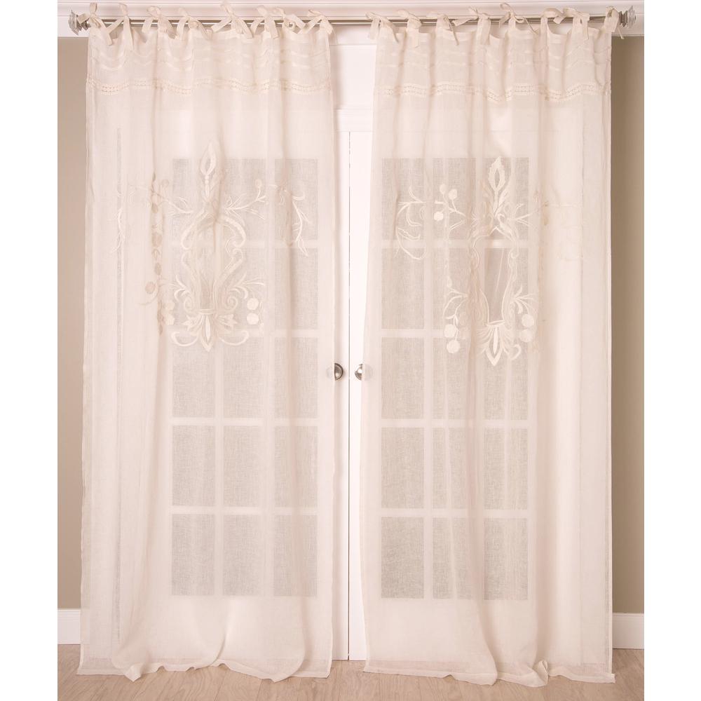 Single Curtain Panel, 52"W x 108"L, Natural. Picture 1
