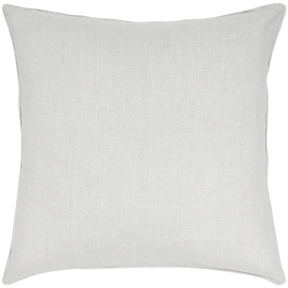 Linen Cotton Solid Pillow, Filled with Feather and Down Insert, 20"W x 20"H, Natural. Picture 1
