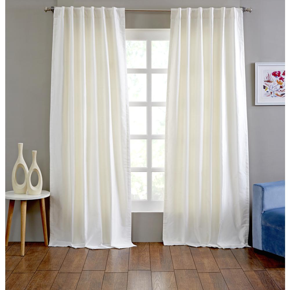 Faux Silk Dupioni Curtain Panel. Picture 1